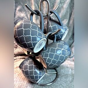 BAUM MOROCCAN Coffee Tea Mug Cup Grey Set of 6. EUC